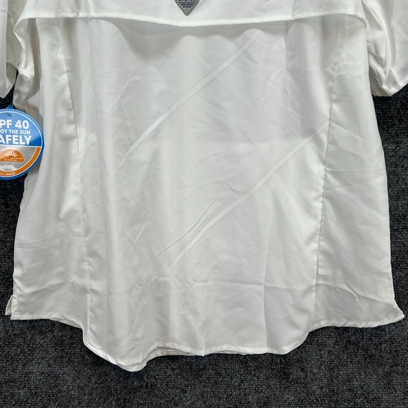 Miller Lite Women's Columbia Tamiami II Omni Shade UPF 40 SS Shirt XL White NWT - Picture 9 of 14